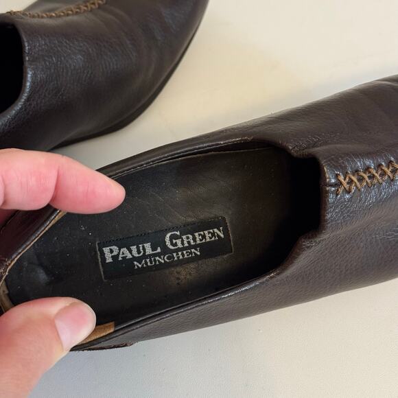 Paul Green Munchen Loafers Slip On Square Shoes Brown 4 UK Handcrafted Stitch main image 7